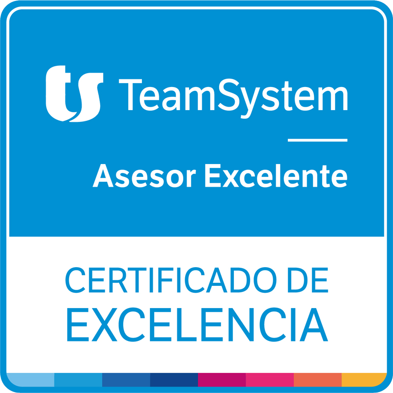 TeamSystem Asesor Excelente. Certificado de excelencia 2026